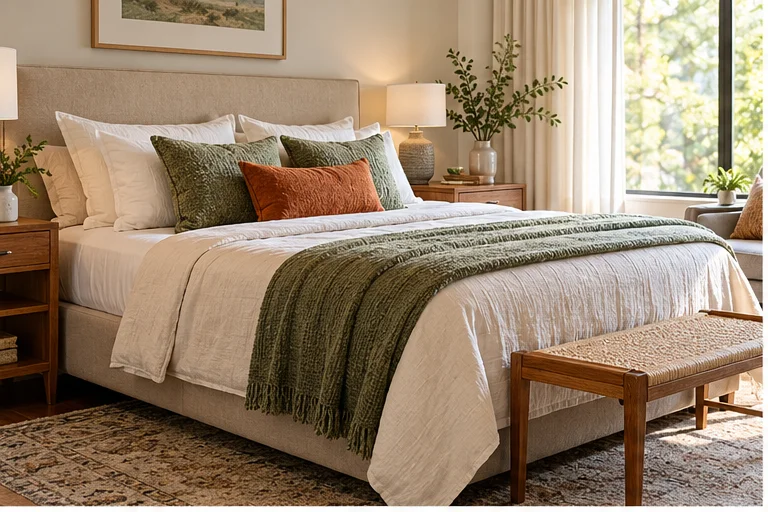 Warm peaceful bedroom